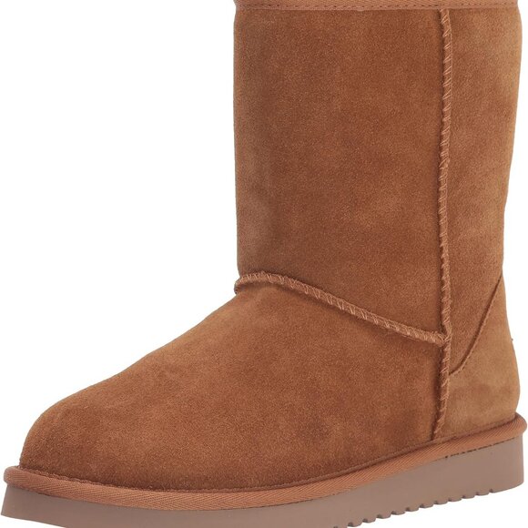 Brand New Women's Koola Short Boot 8inch Chestnut Suede Faux Fur Lining - Picture 1 of 8